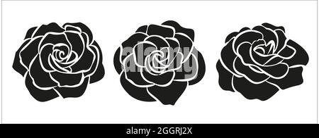 Rose flower hand drawn ilustration for logo Stock Vector