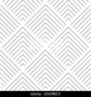 Thin line rectangular scales. Vector seamless pattern in black and white. Stock Vector