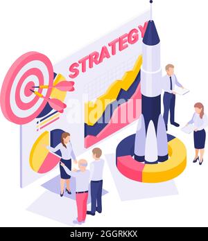 Branding strategy concept with isometric characters brainstorming ...