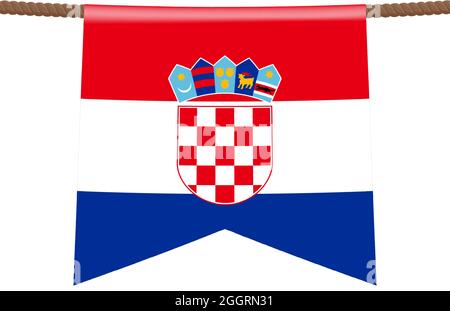 croatia road sign. National flag with country name on blue road traffic signs board design vector illustration. Stock Vector