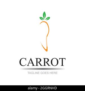 Carrot logo and healthy vegetable icon vector illustration best logo design Stock Vector
