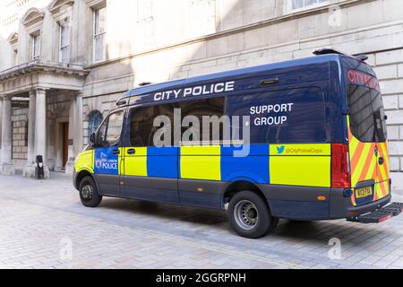 City Police Van park outside Mansion house , bank Junction London England Stock Photo