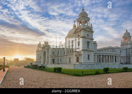 Victoria Memorial ancient monument and museum built in colonial architecture style built in the year 1921 at Kolkata, India. Stock Photo