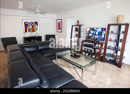 Image of a Modern Living Room in Boca Raton Florida USA Stock Photo