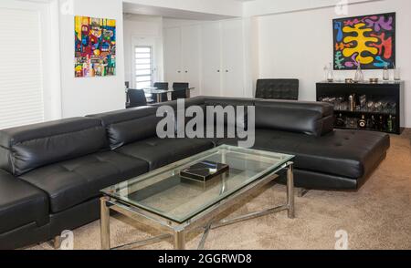 Modern Living Room in Boca Raton Florida USA Stock Photo
