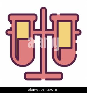 Icon Vector of Vials - Line Cut Style - Simple illustration, Editable stroke, Design template vector, Good for prints, posters, advertisements, announ Stock Vector