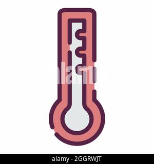 Icon Vector of Temperature - Line Cut Style - Simple illustration, Editable stroke, Design template vector, Good for prints, posters, advertisements, Stock Vector