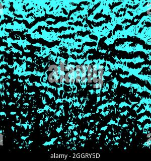 Grunge cyan liquid background. Distress texture of spots, stains, dots, scratches. Vintage damaged turquoise backdrop. Dirty artistic design element Stock Vector