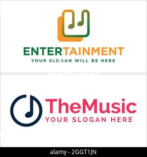 Entertainment music web studio logo design Stock Vector