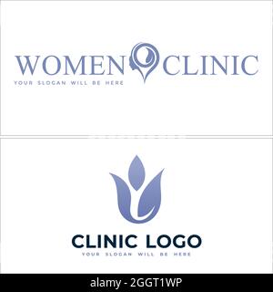 Beauty women clinic spa logo design Stock Vector