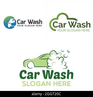 Automotive car wash logo design Stock Vector