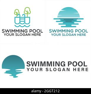 Games recreational swimming pool logo design Stock Vector