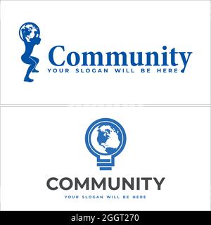 Community global people logo design Stock Vector