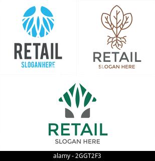 Natural organic herb leaf plant logo design Stock Vector