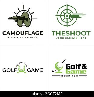 Games recreational golf shoot logo design Stock Vector