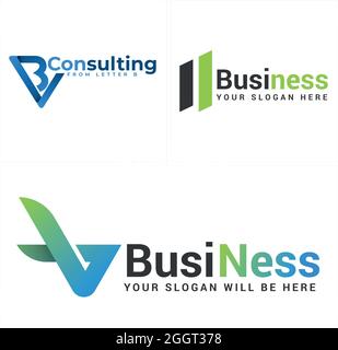 Business consulting financial chart bar logo design Stock Vector