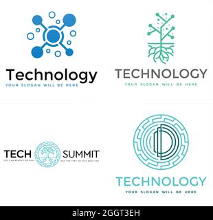 Technology programming software connection logo design Stock Vector