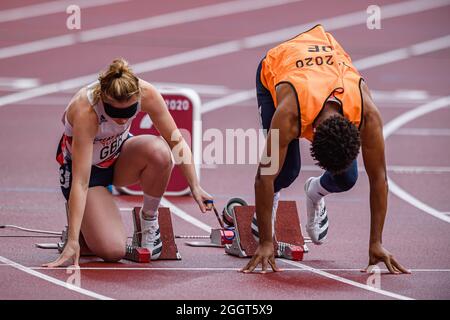 TOKYO, JAPAN. 03th Sep, 2021. CLEGG Libby of Great Britain competes in Universal 4x4 during Track and Field events - Tokyo 2020 Paralympic games at Olympic Stadium on Friday, September 03, 2021 in TOKYO, JAPAN. Credit: Taka G Wu/Alamy Live News Stock Photo