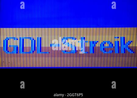 Berlin, Germany. 03rd Sep, 2021. 'GDL strike' runs on a display board at Berlin Central Station. Credit: Christoph Soeder/dpa/Alamy Live News Stock Photo