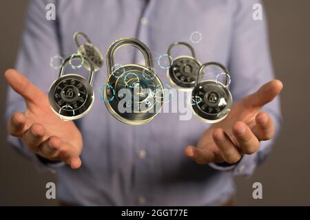 Personal data security Illustrates cyber data or information Stock Photo