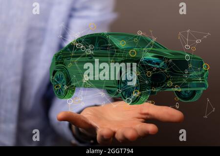 Autonomous online car-sharing service controlled Stock Photo