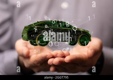 Autonomous online car sharing service controlled Stock Photo
