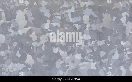 Close-up of scratched gray galvanized zinc plate. Abstract full frame textured background. Copy space. Stock Photo