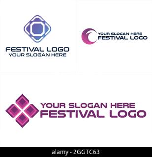Entertainment arts festival music logo design Stock Vector