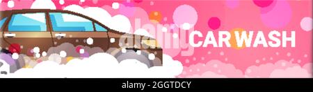 Car wash, service for cleaning maintenance of auto Stock Vector