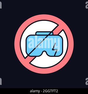 Do not use when broken RGB color manual label icon for dark theme Stock Vector