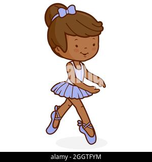 Little African American ballet dancer girl. Stock Photo