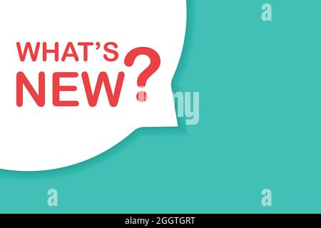 What's new speech bubble banner vector with copy space for business, marketing, flyers, banners, presentations, and posters. illustration Stock Vector