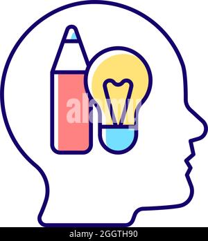 Creative motivation RGB color icon Stock Vector