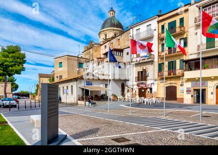 Piazza del Plebiscito (or Square of the Canadian Heroes) in Ortona, Italy Stock Photo