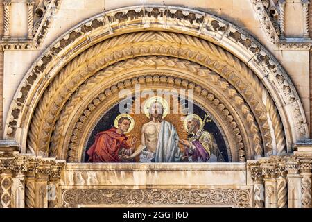 Lunette of the Cathedral of San Giustino, Chieti, Italy Stock Photo