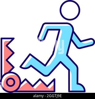 Fear based motivation RGB color icon Stock Vector