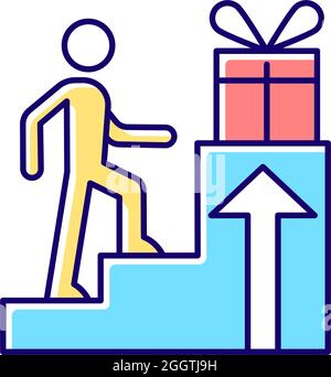 Reward based motivation RGB color icon Stock Vector