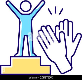 Recognition and approval motivation RGB color icon Stock Vector
