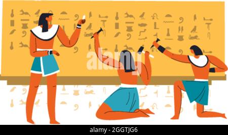 Egyptian ancient writing and science development Stock Vector
