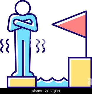 Fear of failure RGB color icon Stock Vector