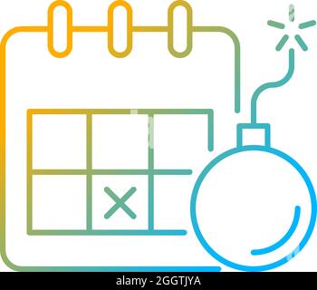Meeting deadline gradient linear vector icon Stock Vector