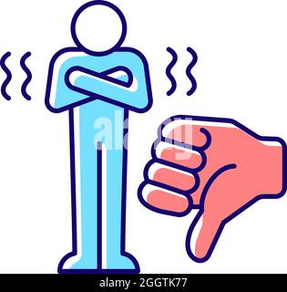 Criticism RGB color icon Stock Vector