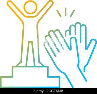 Recognition and approval motivation gradient linear vector icon Stock Vector