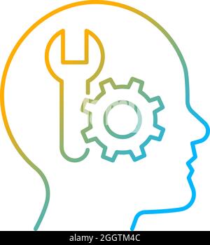 Competence motivation gradient linear vector icon Stock Vector