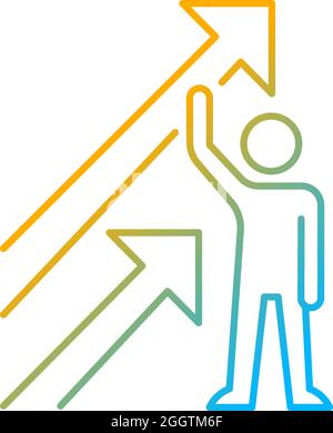 Positive dynamics gradient linear vector icon Stock Vector