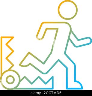 Fear based motivation gradient linear vector icon Stock Vector