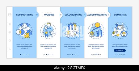 Relation problems resolution onboarding vector template Stock Vector