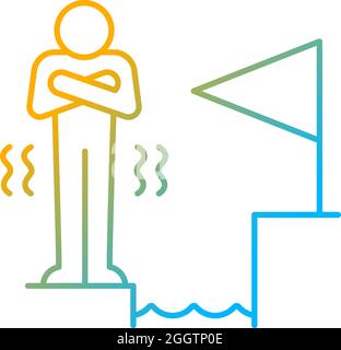 Fear of failure gradient linear vector icon Stock Vector