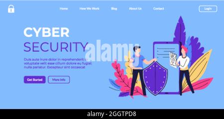 Cyber security, safety and protection of gadgets Stock Vector