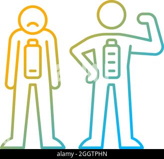Emotional state gradient linear vector icon Stock Vector